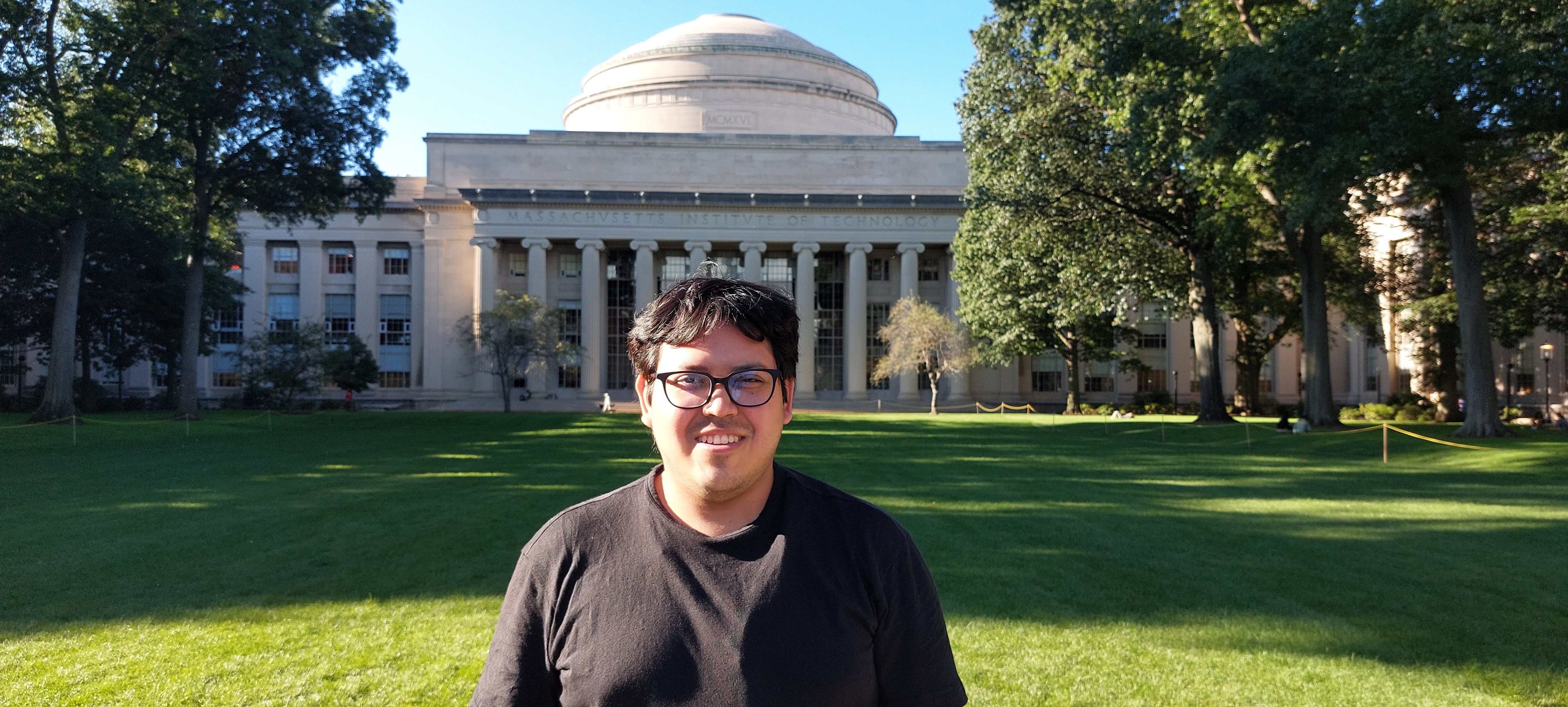 Antonio Anaya in front of MIT campus.